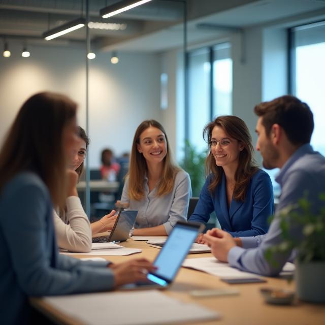 Equipo de FinSavia trabajando en oficina